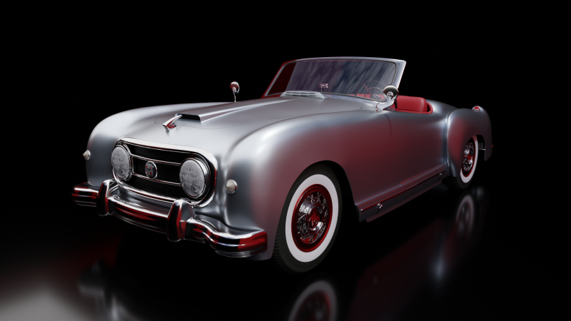 Nash Healey Pininfarina Roadster 1952-1953 Rigged Modelo 3D .c4d .max .obj .3ds .fbx .stl .blend