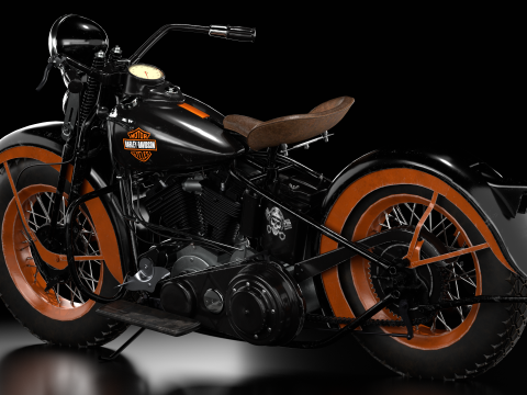Harley Davidson Knucklehead 1936 Motorcycle 3D मॉडल