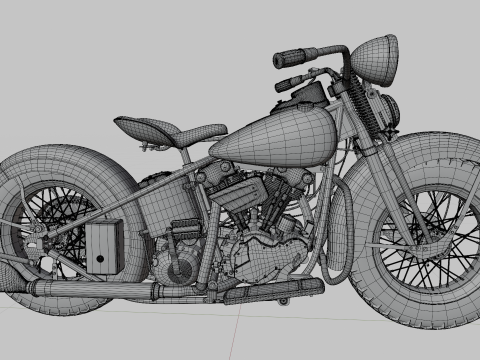 Harley Davidson Knucklehead 1936 Motorcycle 3D मॉडल