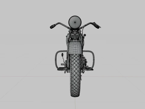 Harley Davidson 1936 Motorcycle 3D Model