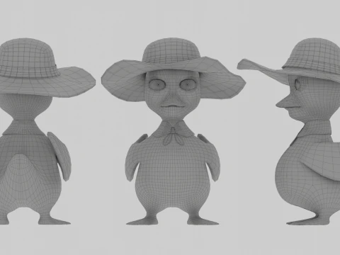 Cartoon Duck Family Pack 3D Model