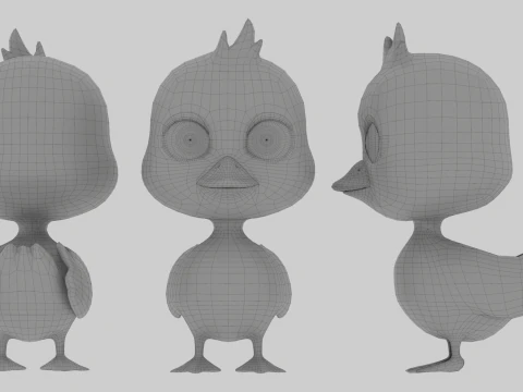 Cartoon Duck Family Pack 3D Model