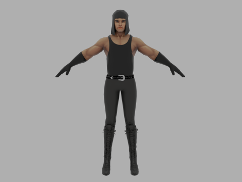 Shadow Striker PS2 Style Character 3D Модель