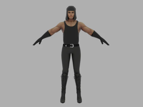 Shadow Striker PS2 Style Character 3D Model