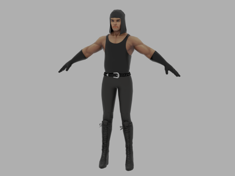 Shadow Striker PS2 Style Character 3D Модель
