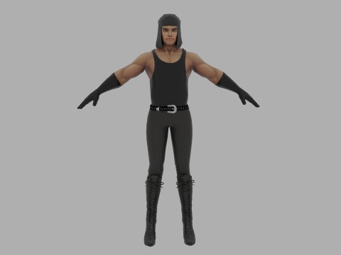 Shadow Striker PS2 Style Character 3D Модель