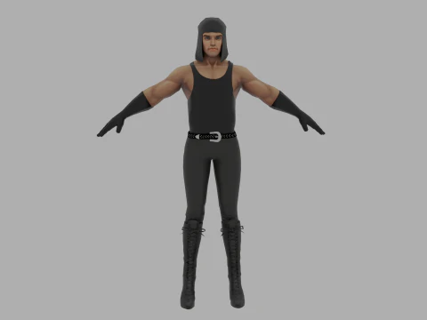 Shadow Striker PS2 Style Character 3D Model