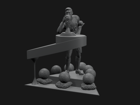 Lionel Messi with All his Trophies For 3D Print 3D Принт Модель