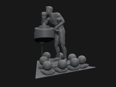 Lionel Messi with All his Trophies For 3D Print 3D 打印模型