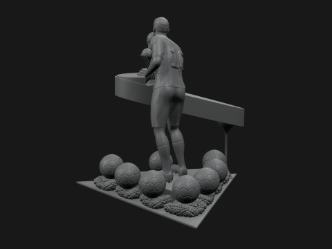 Lionel Messi with All his Trophies For 3D Print 3D 打印模型