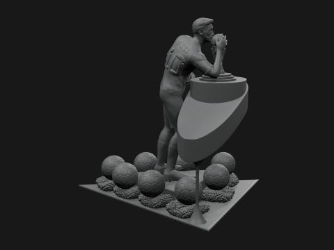 Lionel Messi with All his Trophies For 3D Print 3D 打印模型