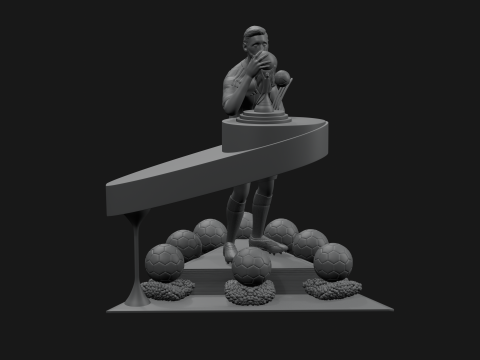 Lionel Messi with All his Trophies For 3D Print 3D 打印模型