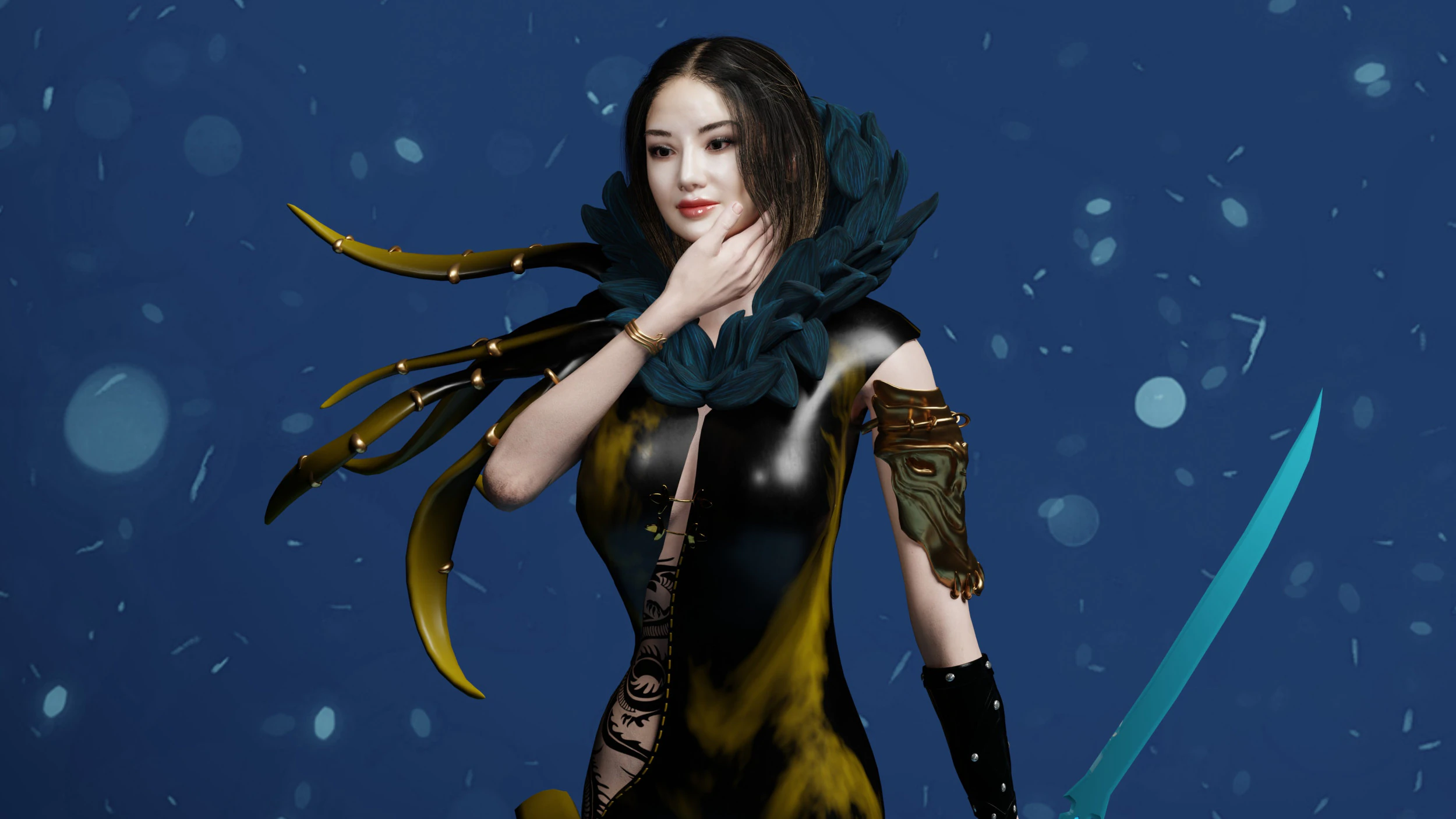 Jinsoyun from Blade and Soul Fan Art 3D Model .c4d .max .obj .3ds .fbx .stl .blend 