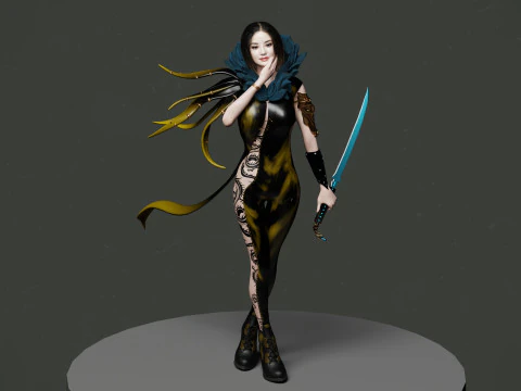 Jinsoyun from Blade and Soul Fan Art 3D Model
