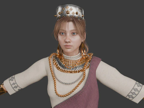 Realistic Princess Character 3D Model