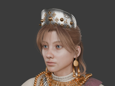 Realistic Princess Character Game-Ready and Animation Ready 3D Model