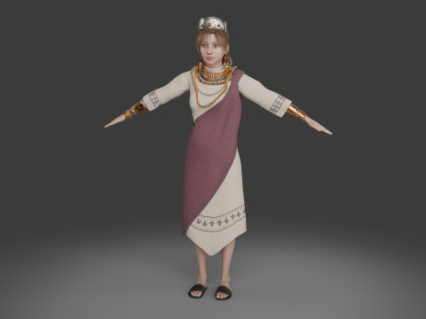 Realistic Princess Character Game-Ready and Animation Ready 3D Model