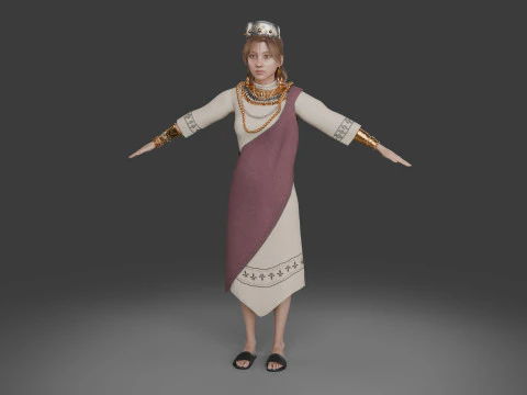 Realistic Princess Character 3D Model