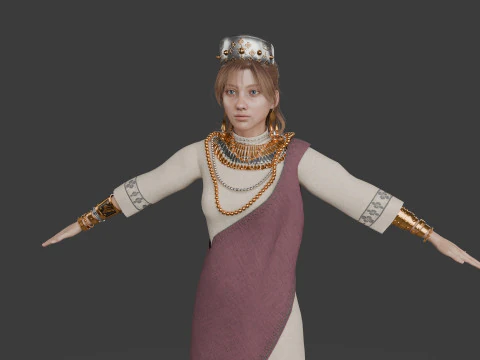 Realistic Princess Character 3D Model