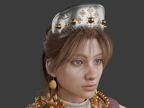 Realistic Princess Character 3D Model