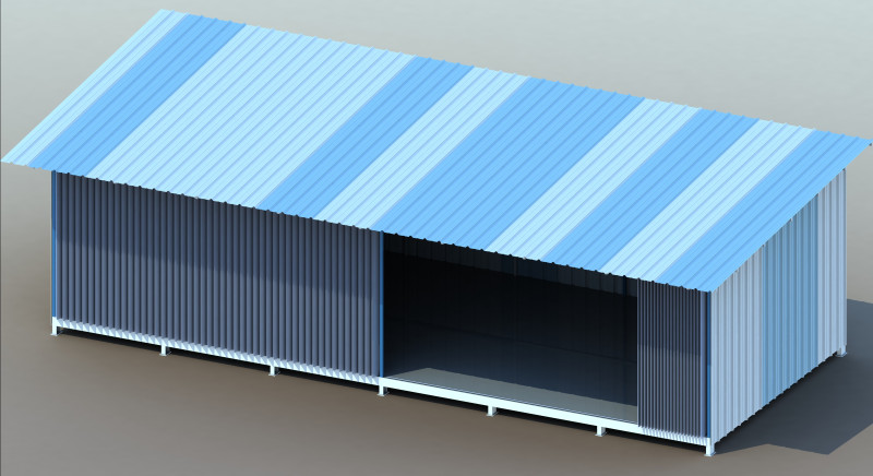 Industrial Welding Booth 3D Model .c4d .max .obj .3ds .fbx .stl .blend 