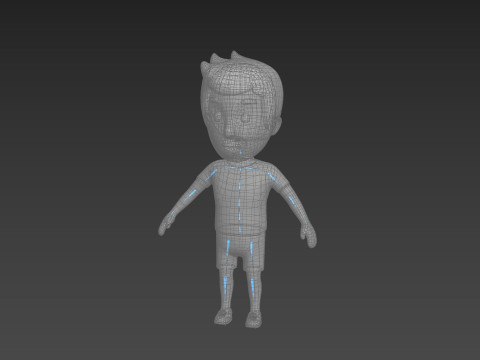 Cartoon Male Character Rigged 001 Modello 3D