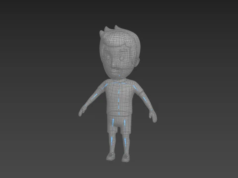 Cartoon Male Character Rigged 001 3D Model