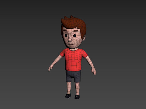 Cartoon Male Character Rigged 001 Modello 3D