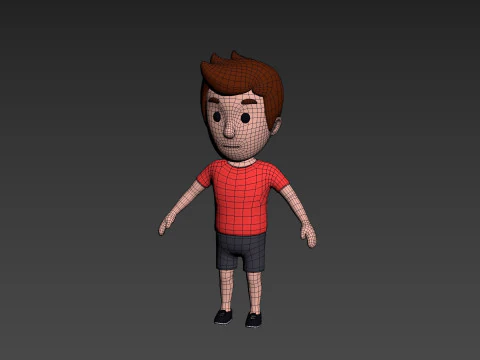 Cartoon Male Character Rigged 001 3D Model