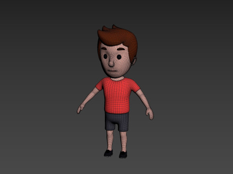 Cartoon Male Character Rigged 001 Modello 3D