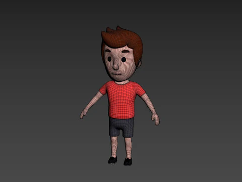 Cartoon Male Character Rigged 001 3D Model