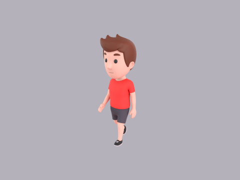 Cartoon Male Character Rigged 001 Modello 3D