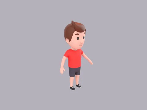 Cartoon Male Character Rigged 001 3D Model