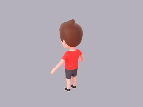 Cartoon Male Character Rigged 001 3D Model