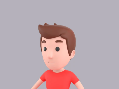 Cartoon Male Character Rigged 001 3D Model