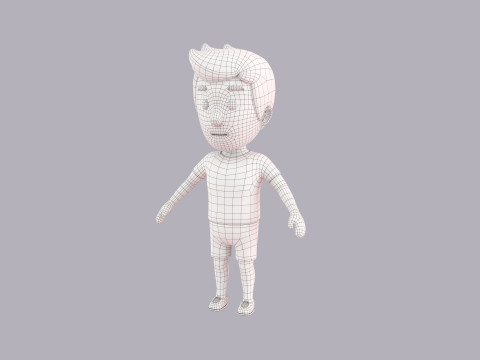 Cartoon Male Character Rigged 001 Modello 3D