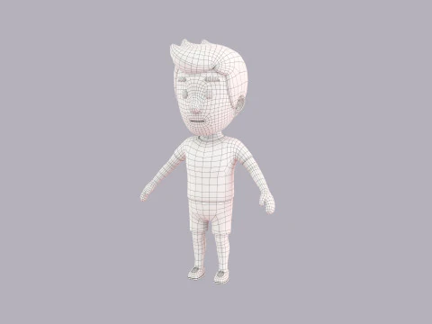 Cartoon Male Character Rigged 001 3D Model