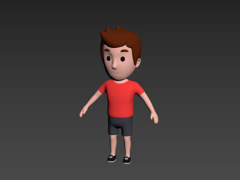 Cartoon Male Character Rigged 001 3D Model