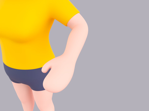 Cartoon Female Character Rigged 001 3D Model