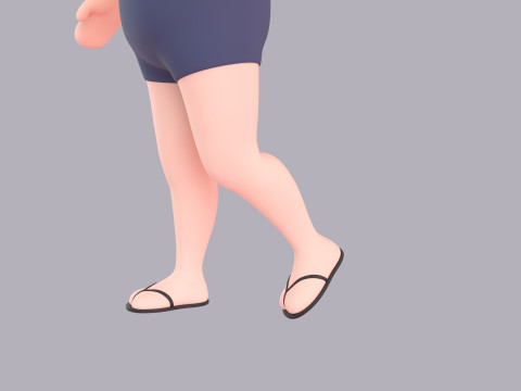 Cartoon Female Character Rigged 001 3D Model