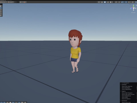 Cartoon Female Character Rigged 001 3D Model