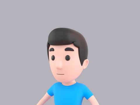 Cartoon Male Character Rigged 002 3D Model