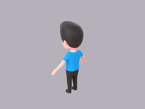 Cartoon Male Character Rigged 002 3D Model