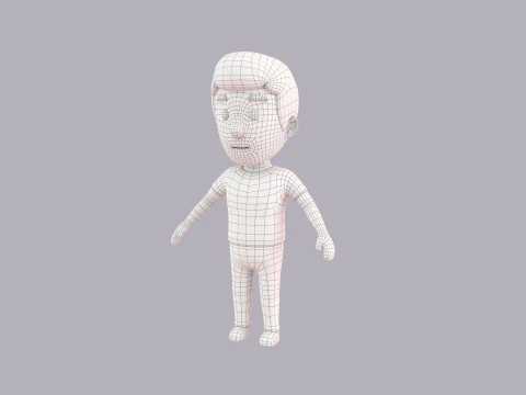 Cartoon Male Character Rigged 002 3D Model