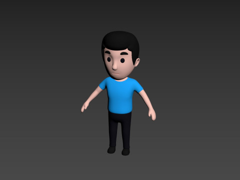 Cartoon Male Character Rigged 002 Modelo 3D