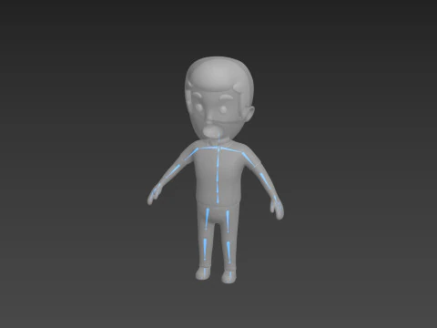 Cartoon Male Character Rigged 002 3D Model