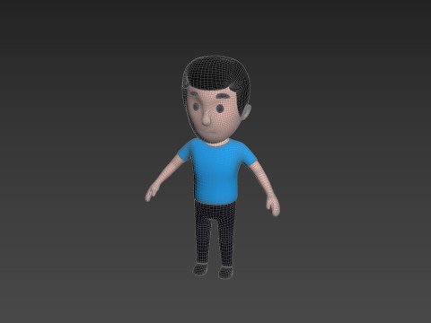 Cartoon Male Character Rigged 002 Modelo 3D