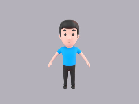 Cartoon Male Character Rigged 002 Modelo 3D