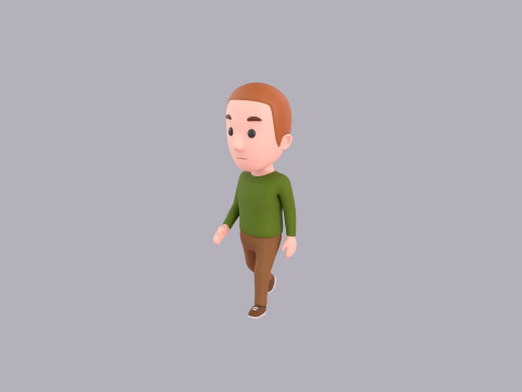 Cartoon Male Character Rigged 003 3D Model