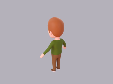 Cartoon Male Character Rigged 003 3D Model